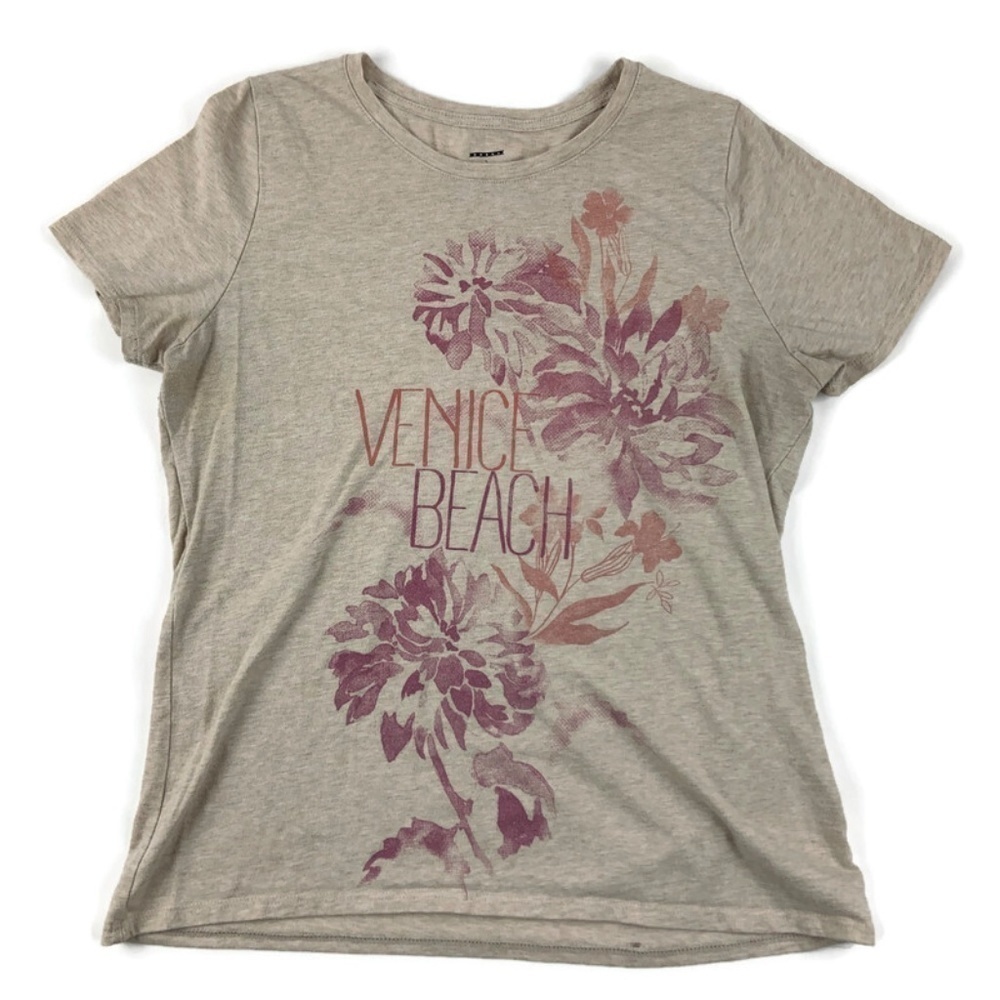 Womens T Shirt Short Sleeve Cream Large